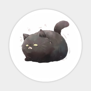 Funny Fat Black Cat Magnet